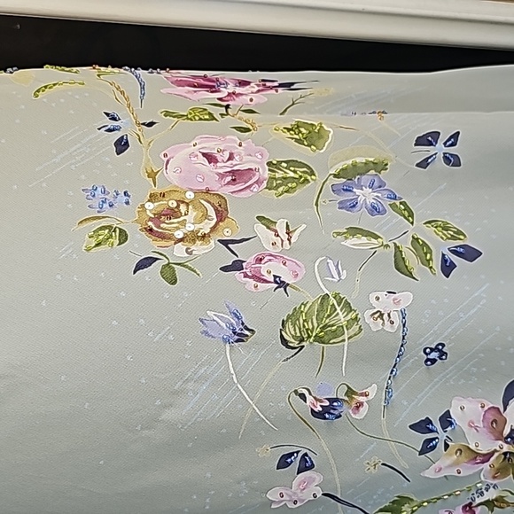 Green beaded dress with cover up - Picture 7 of 16